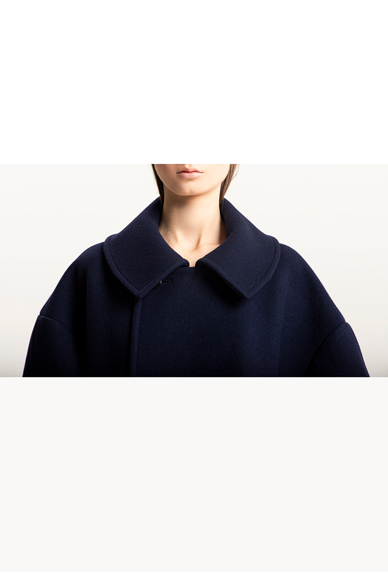 Wool Oversized Balloon Sleeve Coat with Welt Pockets – Marka No17